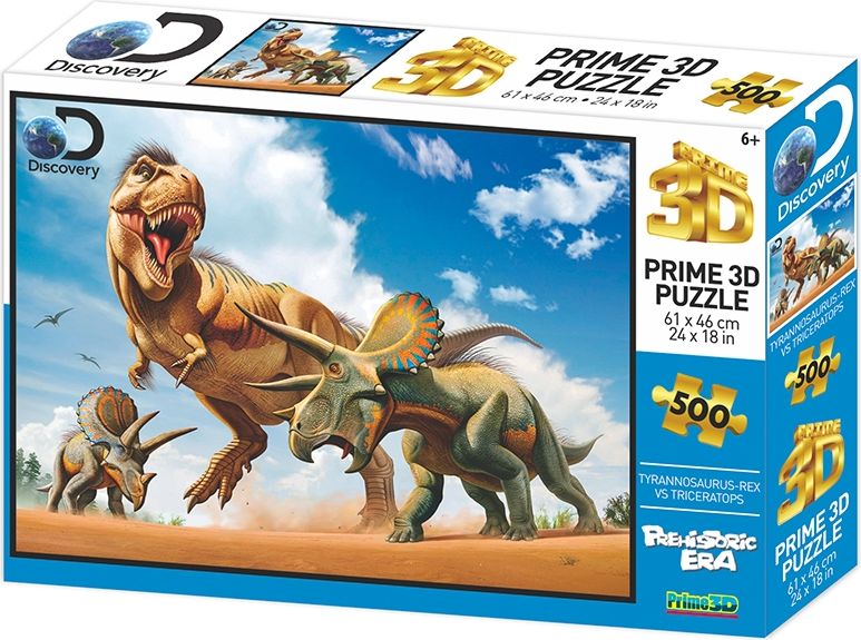 PRIME 3D 3D PUZZLE - T - rex versus Triceratops 500 dílků - obrázek 1