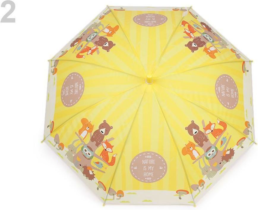 Kraftika 1ks žlutá zvířátka dětský vystřelovací deštník s píšťalkou - obrázek 1