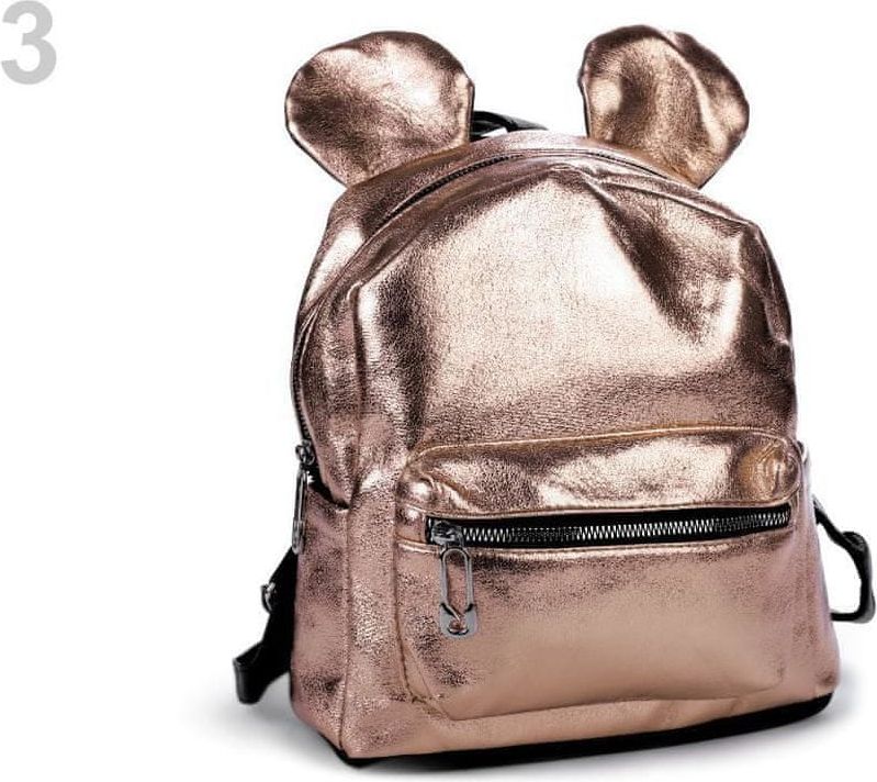 Kraftika 1ks růžové zlato dívčí batoh s metalickým leskem - obrázek 1