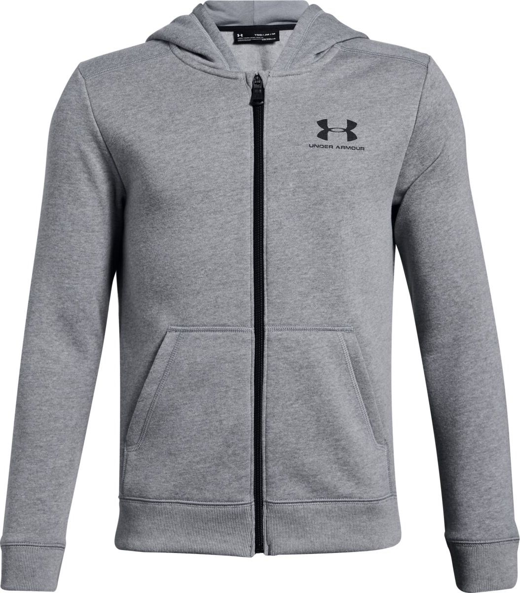Under Armour Eu Cotton Fleece Full Zip šedá 134 - obrázek 1
