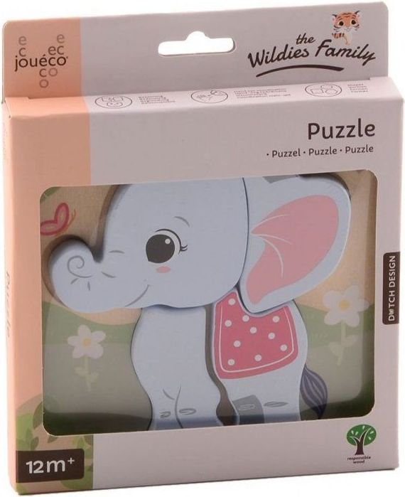 Dřevěné mini puzzle 12m+ Jouéco The Wildies Family - obrázek 1