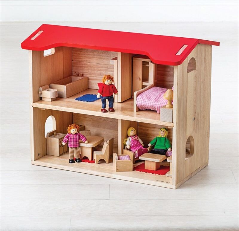 Dřevěný domeček pro panenky 29x17x29 - obrázek 1