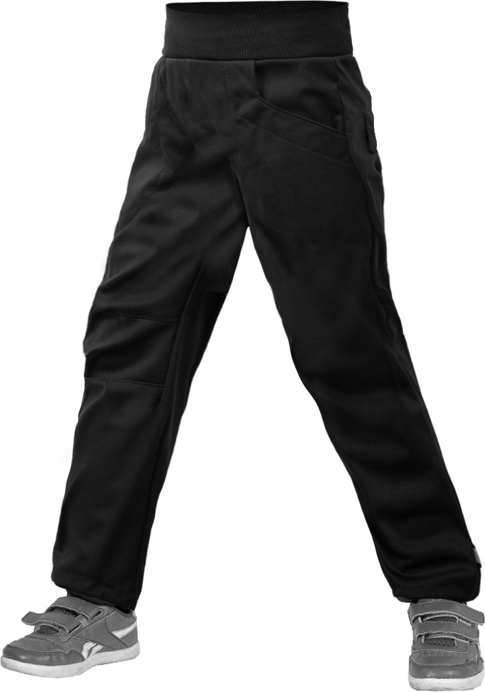 Unuo, Dětské softshellové kalhoty s fleecem Cool, Černá Velikost: 104/110 - obrázek 1