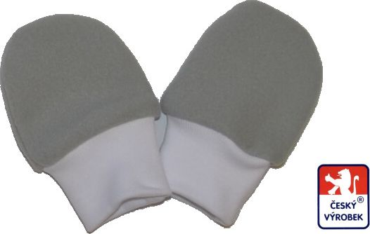 Zimní kojenecké rukavičky Dětský svět ťapky fleece šedé velikost 00 (Zimní kojenecké rukavičky pro miminko, Dětský svět, ťapky fleece šedé velikost 00) - obrázek 1