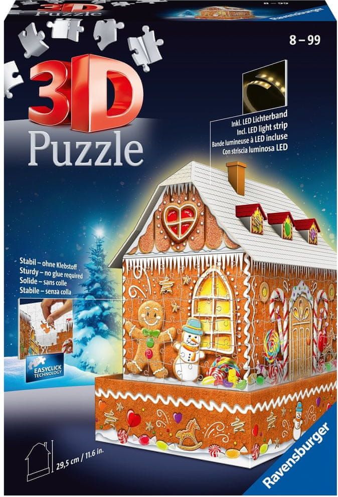 Ravensburger 3D Puzzle 112371 Perníková chaloupka (Noční edice) 216 dílků - obrázek 1