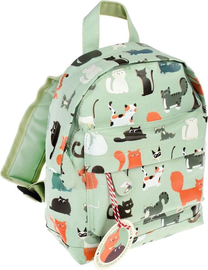 Rex London Světle zelený dětský batoh s motivy koček Nine Lives - obrázek 1