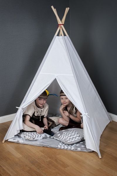 Stan pro děti teepee, týpí bez výbavy - maroko šedé  / žlutý - obrázek 2