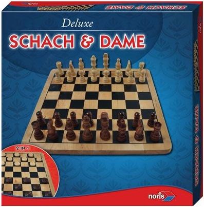 Simba Dickie Deluxe dřevěné šachy a dáma - DE - obrázek 1