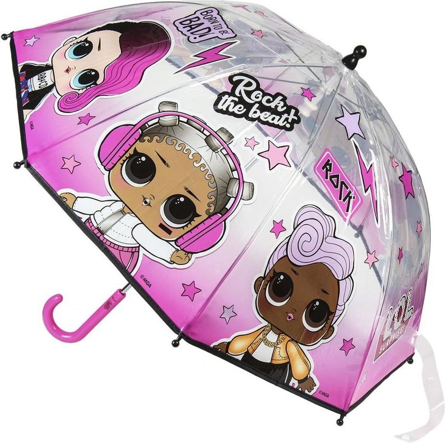 Alltoys L.O.L. deštník průhledný manuální růžový - obrázek 1