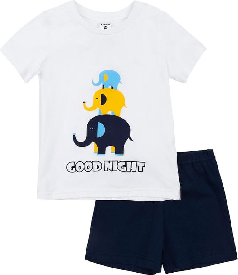 Garnamama dětské pyžamo s potiskem svítícím ve tmě Neon Summer bílá/modrá - obrázek 1
