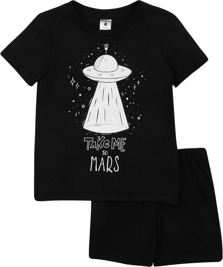 Garnamama dětské pyžamo s potiskem svítícím ve tmě Neon Summer 110 černá - obrázek 1