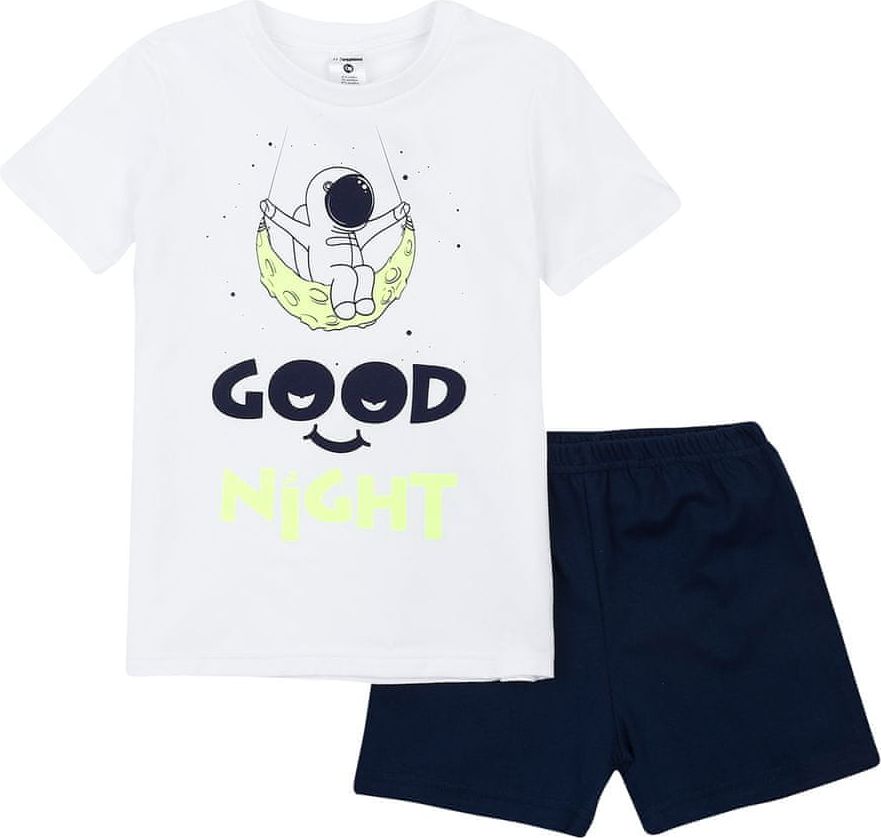 Garnamama dětské pyžamo s potiskem svítícím ve tmě Neon Summer 128 bílá/modrá - obrázek 1