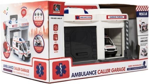 Teddies Teddies Záchranářská stanice + auto ambulance 15 cm na baterie se světlem - obrázek 1