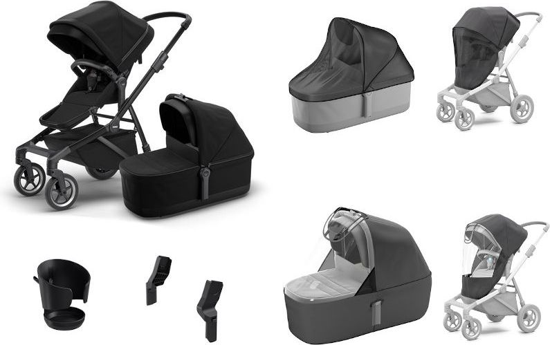 Set Thule Sleek Black + Adaptér + Držák nápojů + 2x Pláštěnka + 2x Síťka proti hmyzu - obrázek 1