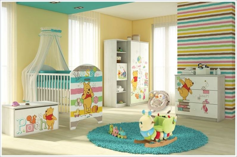 Dětská postýlka Disney Medvídek PÚ a Prasátko 120x60cm - obrázek 3