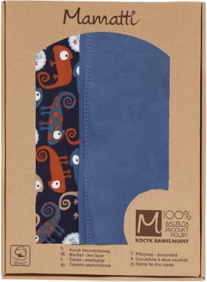 Mamatti Dětská oboust. bavl. deka, Chameleon - 80 x 90 cm, v dárk. krabičce, granát - obrázek 1