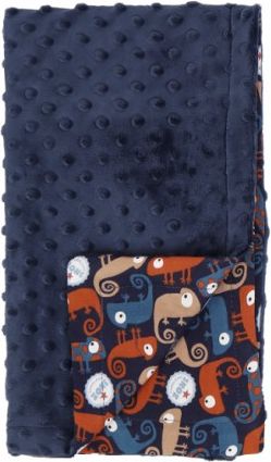 Mamatti Dětská oboustranná bavlněná deka s minky, Chameleon - 75 x 90 cm, granát - obrázek 1