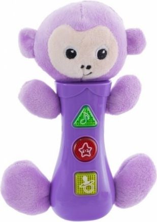 Euro Baby Hračka se zvuky na baterie pro nejmenší - opička, fialová - obrázek 1