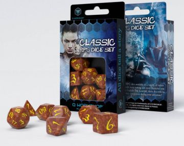Q-Workshop Classic RPG Dice Set (7 dice) karamelová / žlutá - obrázek 1