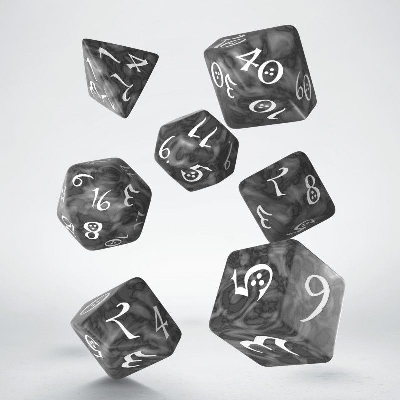 Q-Workshop Classic RPG Dice Set (7 dice) šedá / bílá - obrázek 2