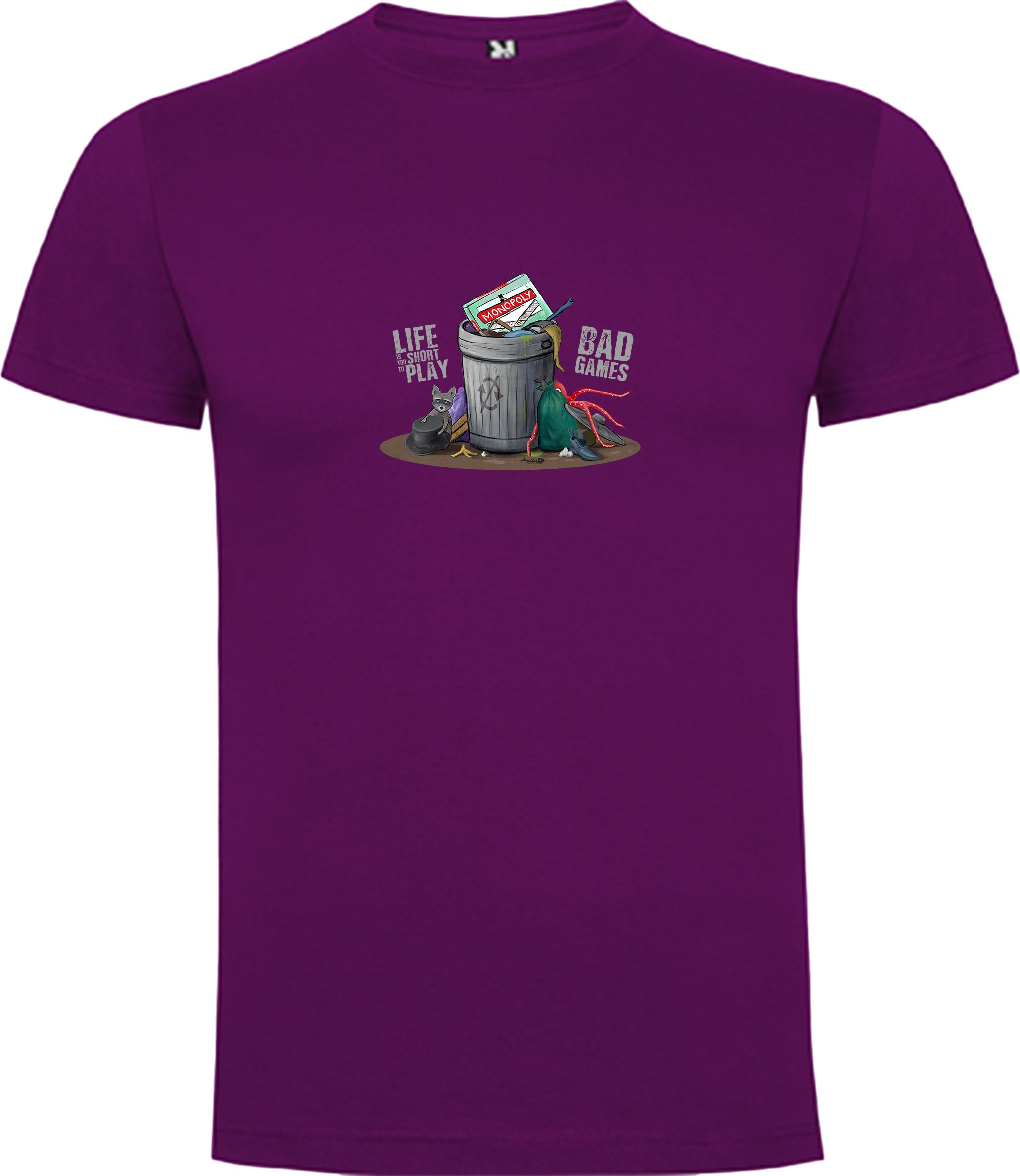 TLAMA games T-shirt "Life is too short" Barva: ebenová šedá, Velikost: XL - obrázek 3