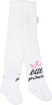 Punčocháče dětské bavlna - LITTLE PRINCESS bílé s růžovou - vel.80-86 - obrázek 2