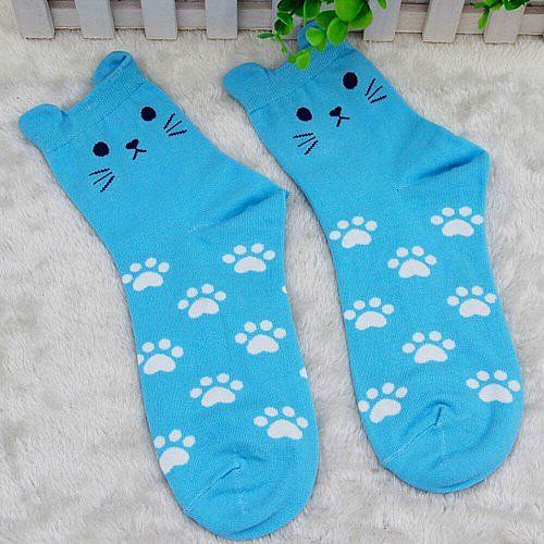 Kočičí ponožky - modré - obrázek 1