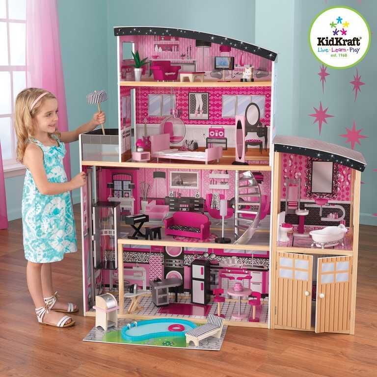 Dřevěný domeček pro panenky KidKraft 129x64x136 - obrázek 1