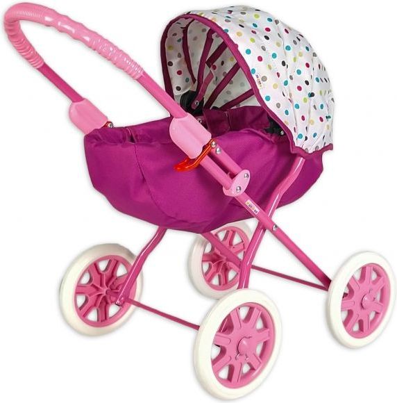 Baby Nellys Kočárek pro panenky - Puntíky - obrázek 1