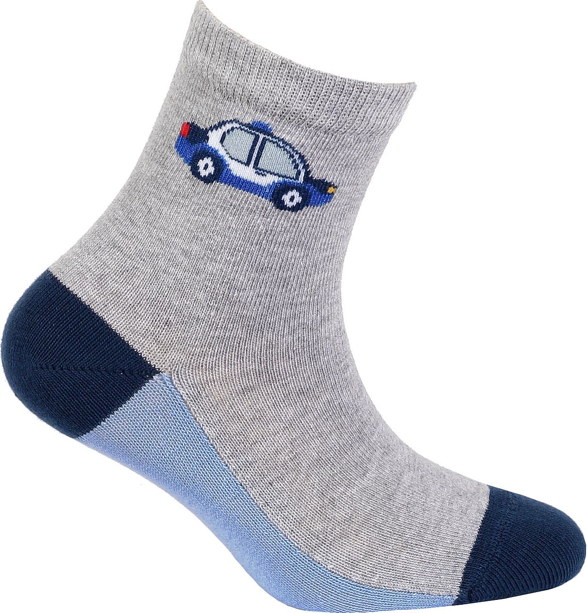 Chlapecké ponožky se vzorem GATTA AUTO S MAJÁKEM šedé Velikost: 21-23 - obrázek 1