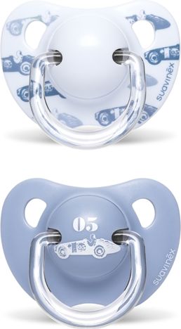 SUAVINEX Evolution Dudlík anatomický silikon (6m+) 2 ks Toys – modrá - auta - obrázek 1