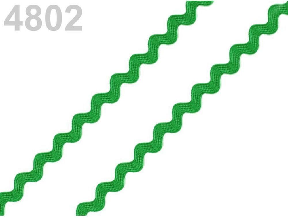 Kraftika 50m bright limegreen hadovka - vlnovka šíře 4mm, hadovky - obrázek 1