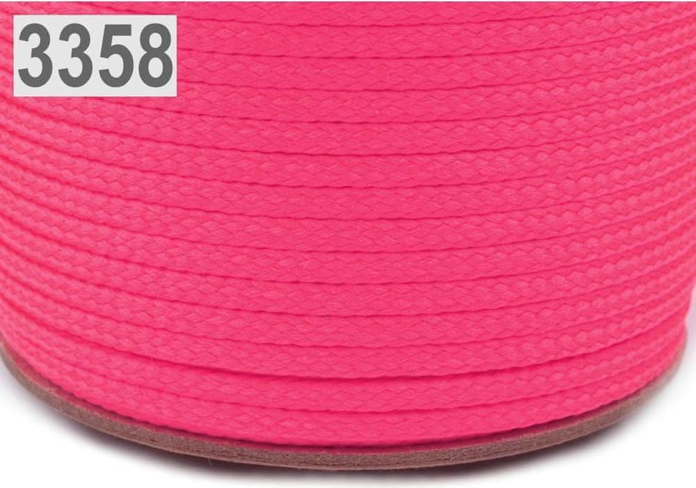 Kraftika 100m pink oděvní šňůra pes ø4mm, polyesterové šňůry - obrázek 1