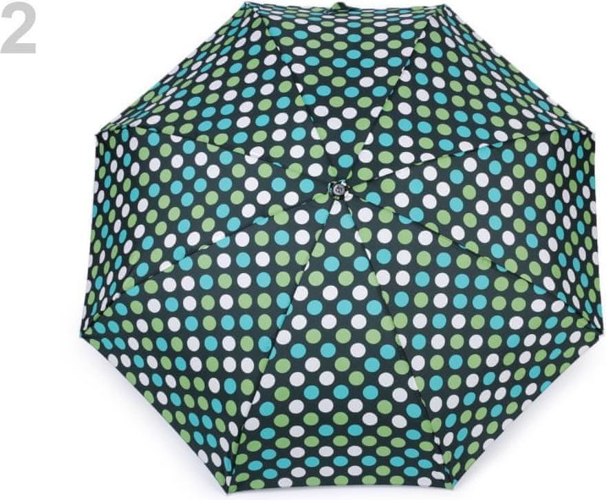 Kraftika 1ks olivová zeleň dámský mini skládací deštník puntík - obrázek 1