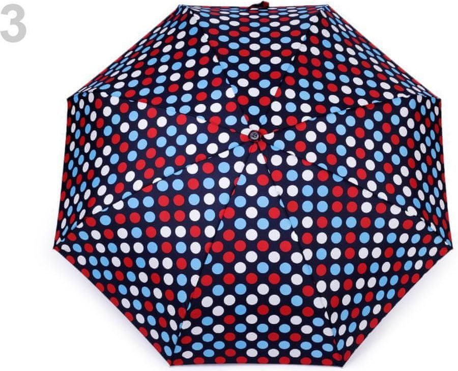 Kraftika 1ks 3 modrá tmavá dámský mini skládací deštník puntík - obrázek 1