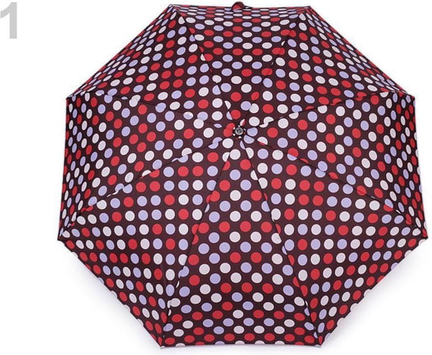 Kraftika 1ks červenohnědá dámský mini skládací deštník puntík - obrázek 1