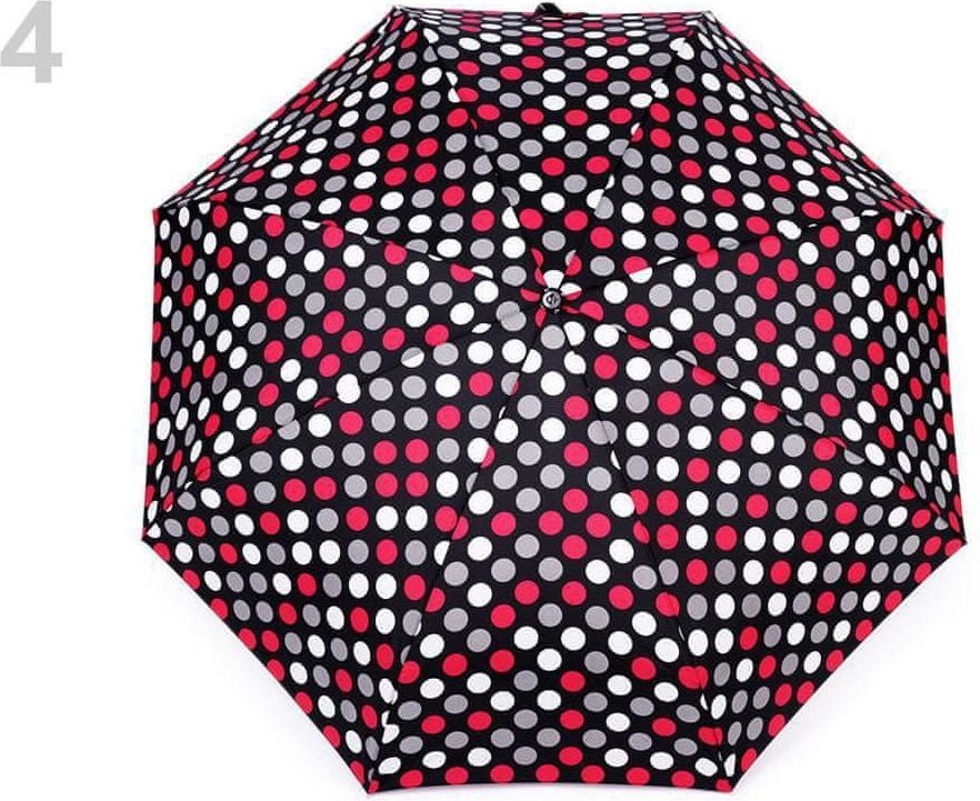 Kraftika 1ks černá dámský mini skládací deštník puntík - obrázek 1