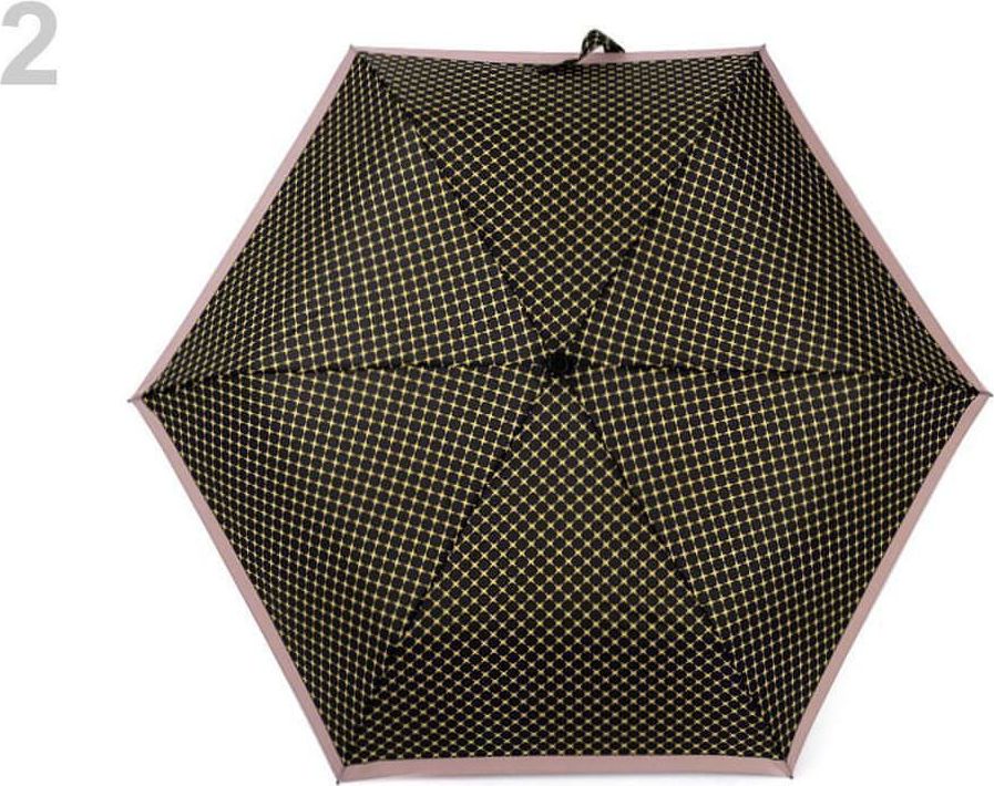 Kraftika 1ks černá žlutá dámský skládací deštník ultra lehký - obrázek 1
