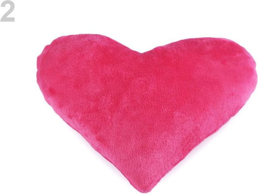 Kraftika 1ks pink dekorační polštář s výplní - srdce - obrázek 1