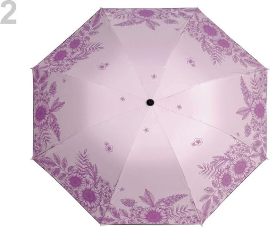 Kraftika 1ks pudrová dámský skládací deštník květy - obrázek 1