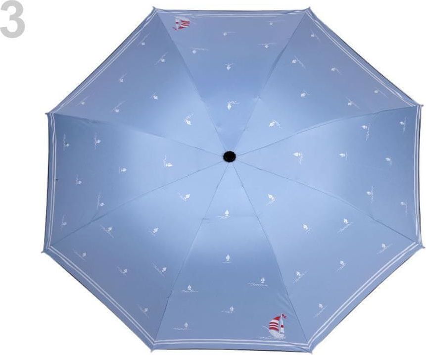 Kraftika 1ks 3 modrá ledová dámský skládací deštník námořnický - obrázek 1