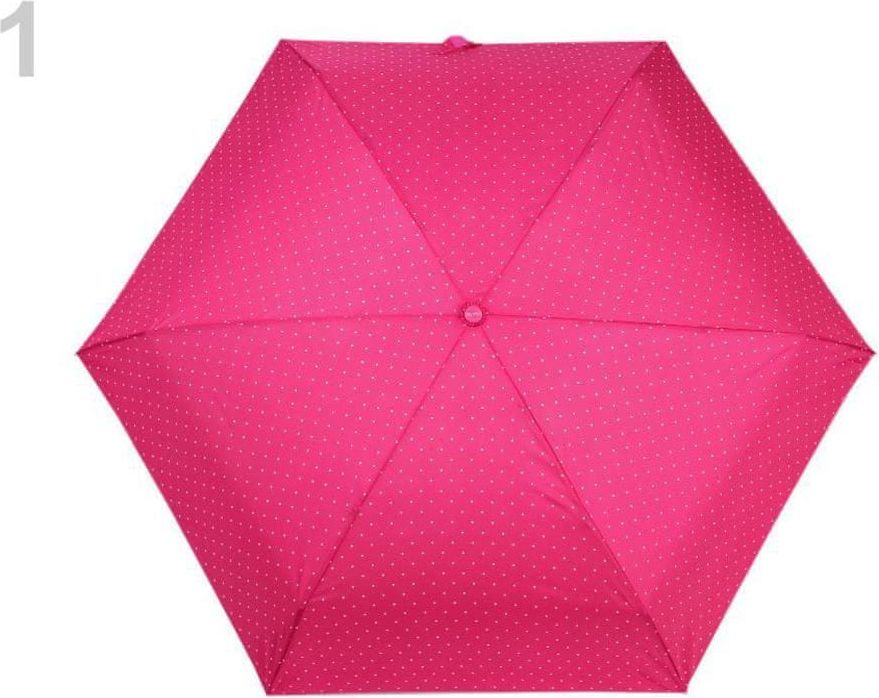Kraftika 1ks růžová malinová skládací mini deštník s puntíky - obrázek 1