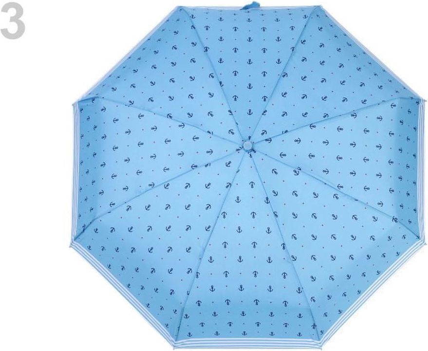 Kraftika 1ks 3 modrá azuro skládací mini deštník kotvy - obrázek 1