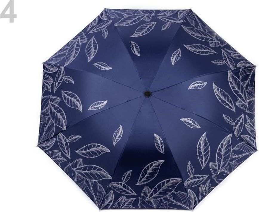 Kraftika 1ks 4 modrá pařížská dámský skládací deštník listy - obrázek 1