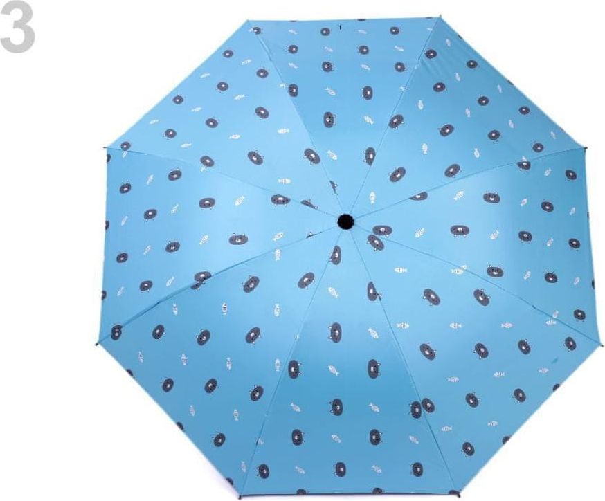 Kraftika 1ks 3 modrá pomněnková dámský / dívčí skládací deštník - obrázek 1