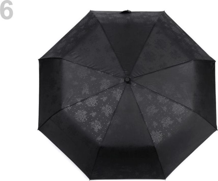 Kraftika 1ks černá dámský skládací vystřelovací deštník s jemným - obrázek 1
