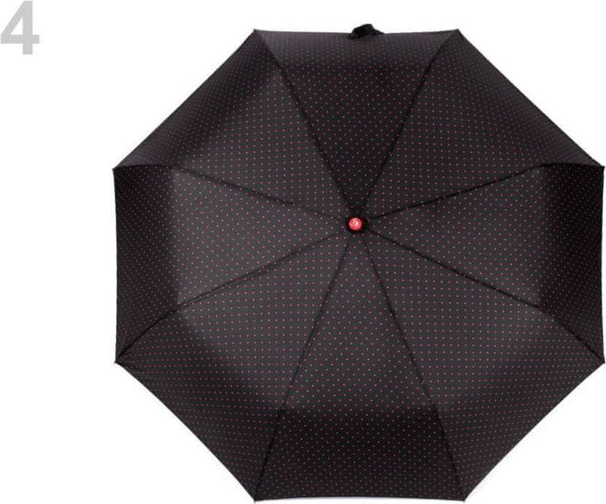 Kraftika 1ks černá dámský skládací vystřelovací deštník s puntíky - obrázek 1