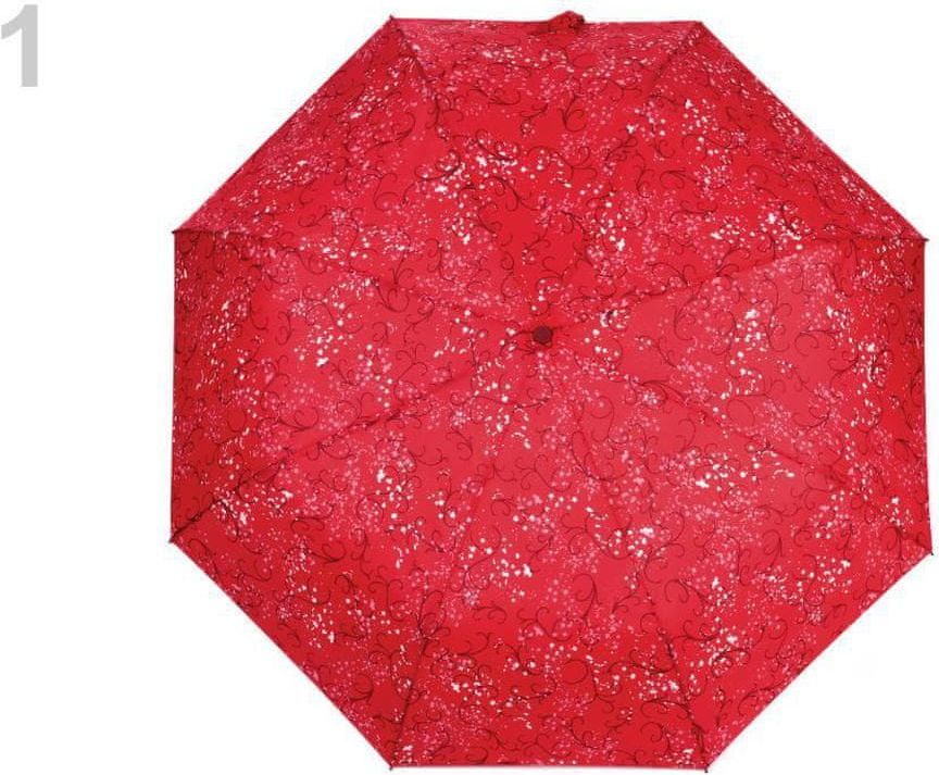 Kraftika 1ks červená dámský skládací vystřelovací deštník - obrázek 1