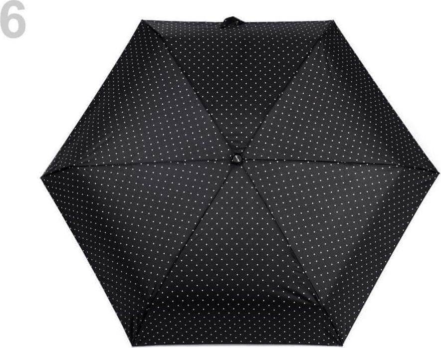 Kraftika 1ks černá skládací mini deštník s puntíky - obrázek 1