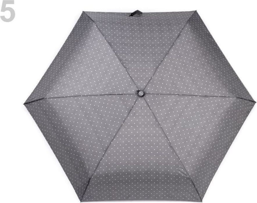 Kraftika 1ks šedá skládací mini deštník s puntíky, dámské deštníky - obrázek 1